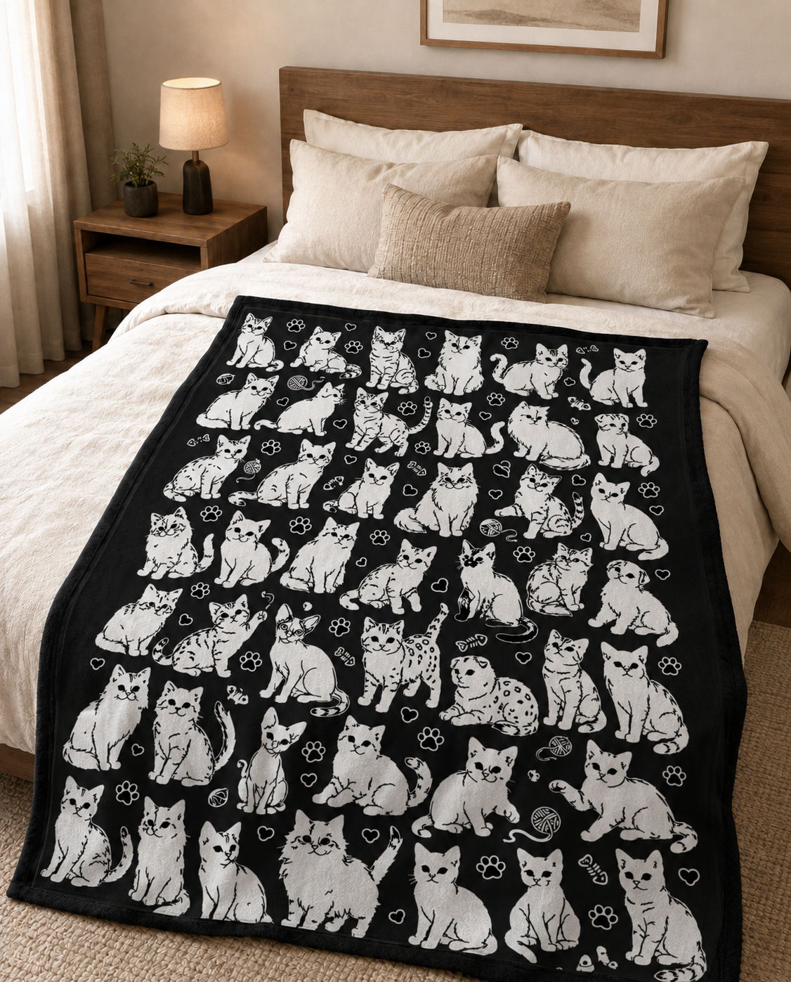 Cat Doodle Blanket
