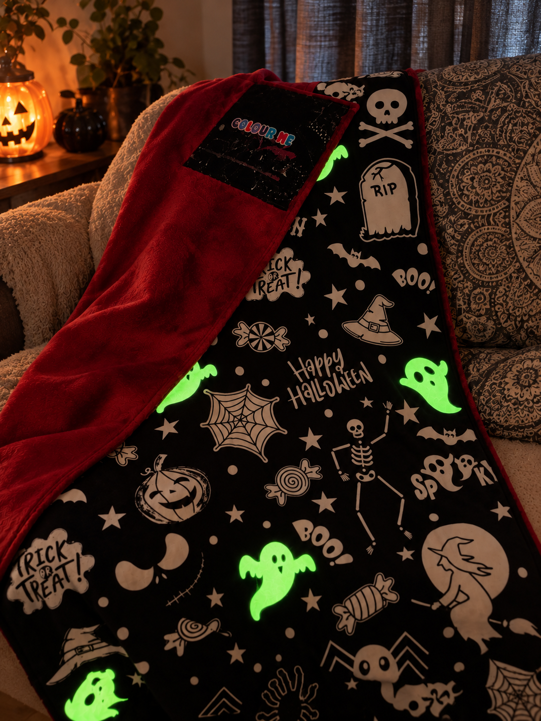 🎃 October Exclusive Orange Halloween Colourable Blanket 👻✨